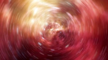 Soyut modern dijital minimal arkaplan. 4K 3D radyal sarı, yumuşak gölgeli kırmızı daireler. Boş dikişsiz döngü animasyon işi sunumu. Yavaş çekim evrensel zarif desen. 