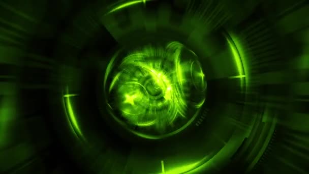 Abstract Neon Green Hud Circle Hologram Interfaces High Tech Concept — Stock Video