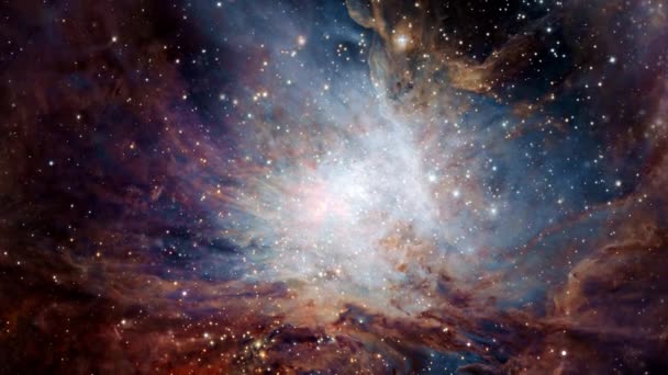 Orion Nebula Seamless Loop Space Flight Star Field Galaxy Nebulae — Stockvideo