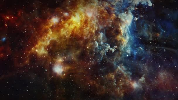 Loop Space Flight Mélyűri Felfedezés Utazás Rosette Nebula Néven Ismert — Stock videók