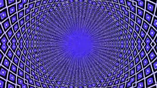 Streszczenie Niebieski Kolor Okrągły Małe Geometryczne Wzory Płynnie Ewoluuje Czarnym — Wideo stockowe