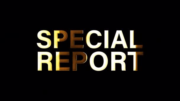 Golden Word Special Report Title Εικονογράφηση Της Μεμονωμένης Λέξης Ειδικη — Αρχείο Βίντεο