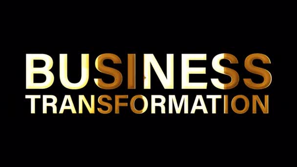 Business Transformation Gouden Woord Titel Illustratie Van Geïsoleerde Woord Business — Stockvideo
