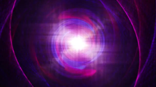無限抽象ループフレアライトサイバーワイヤーフレームトンネルと青ピンク紫ネオン 3Dループ対応ファンタジーアニメーションデジタルトンネル ワイヤフレーム未来的な現代技術の背景 — ストック動画