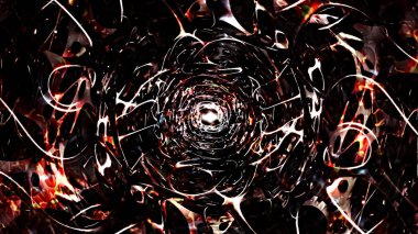 Soyut Bilim-Kurgu Portal Fütürist Enerji Tüneli Uzaylı Mağarası 3D Yapılandırma. Yabancı bir gezegen bilim-kurgu duvar kâğıdının soyut üç boyutlu resimleme konsepti tünel kabini arka plan dokusu.