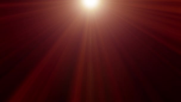 センター上の光の光線効果 要旨黄金のオレンジ輝く光ビーム 4Kシームレスループ光線ビームアニメーション オーバーレイのための黒の背景に上に輝くゴールドライトフレア — ストック動画