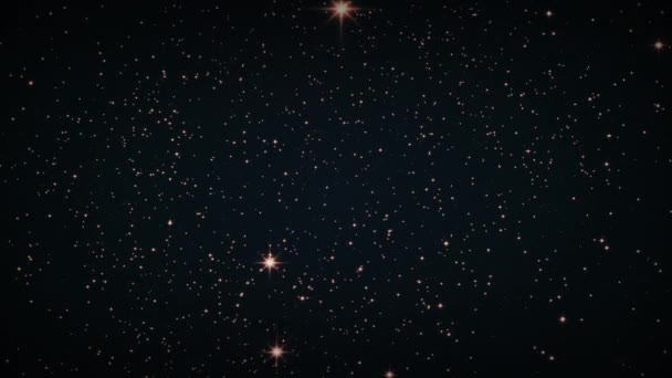 Movimiento Animación Estrellas Brillantes Sobre Fondo Negro Estrellas Giratorias Campo — Vídeos de Stock