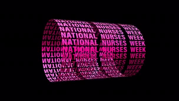 National Nurses Week 디지털 텍스트 스크롤 Cylinder Textured Isolated Word — 비디오