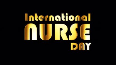 Uluslararası Hemşire Günü altın ışık döngüsü metni izole edildi