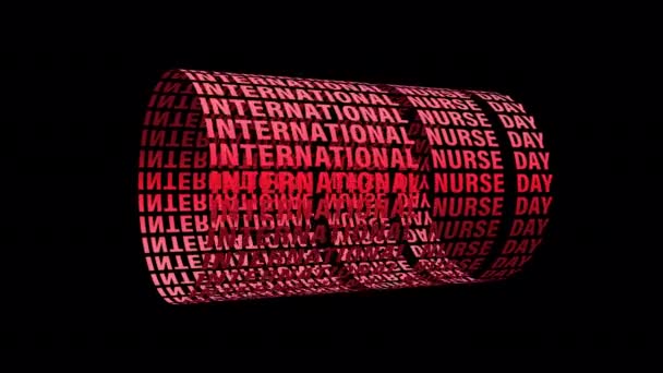 INTERNATIONAL NURSE DAY rote Farbe Text Scrollzylinder strukturierte Muster Tapete Hintergrundkonzept. — Stockvideo