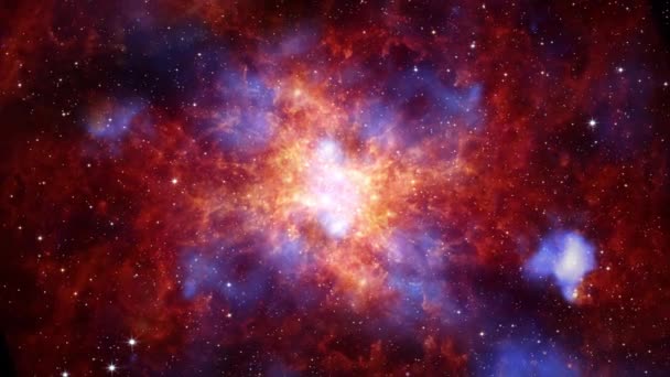 Loop Space Flight Djuprymdsutforskning Resa Till Tarantula Nebula Även Känd — Stockvideo