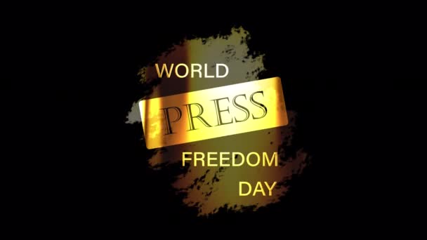 World Press Freedom Day Golden Text Badge Banner Loop Animation — Video