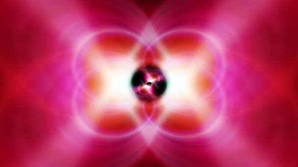 Abstraktní Purpurově Růžový Červený Hypnotický Kaleidoskop Symetrický Světelný Stupeň Vizuální — Stock video