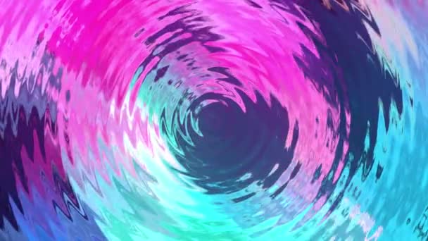 液体リップル回転の青紫色の抽象的なパターンの4K 3Dレンダリング ビジネス プレゼンテーション イベント Vjループ パーティーテキスト背景のためのシームレスなループカラフルなサークルリング波アニメーション — ストック動画