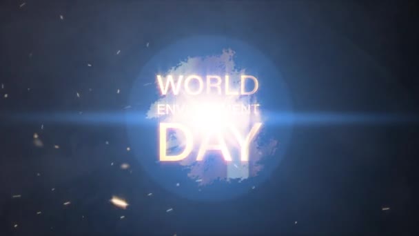 Wereld Milieu Dag Creatief Ontwerp Filmische Titel Trailer Achtergrond Concept — Stockvideo