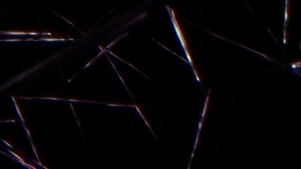 Abstract Chaos Flying Metallic Rods Random Motion Black Virtual Space — Vídeo de Stock