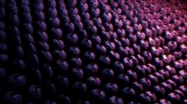 Mor mavi ışıklı soyut dijital parçacık dalgası koyu arkaplan, dijital parçacık siber veya teknoloji arkaplanı, üç boyutlu soyut dijital uzay fütüristik matris parçacıkları.