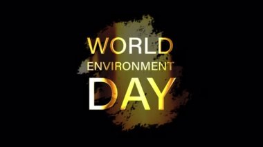 Dünya Çevre Günü Altın Rozet Mesaj Döngüsü animasyonu. 4K 3D Dünya Çevre Günü afişi QuickTime Alpha Channel ProRes 4444 kullanılarak izole edildi..