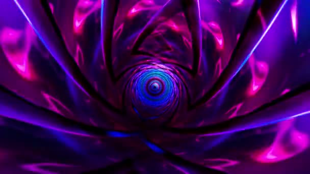 Absztrakt Futurisztikus Technológia Sokszínű Neon Világító Gyűrű Kör Fények Háttér — Stock videók