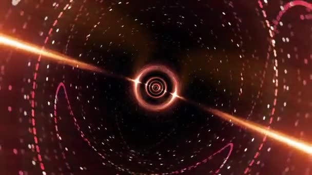 Abstrakt Sci Futuristisk Teknik Bakgrund Animation Virvlande Spiral Ljusvågor Ränder — Stockvideo