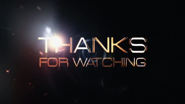 Thanks Watching Cinematic Trailer Background Optical Flares Digital Sci Tech — Stock Video