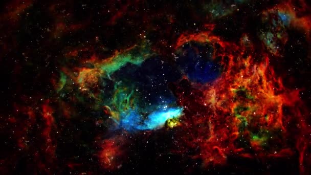Abstract Loop Space Travel Ngc 6357 Lobster Nebula Inglês Sem — Vídeo de Stock