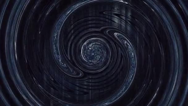 Abstrato Loop Azul Escuro Psicodélico Círculos Torção Rodada Listrado Rodopiando — Vídeo de Stock