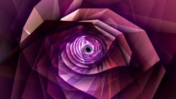 Loop Purple Colored Futuristic Cyber Flower Shape Flimmerndes Licht Glow — Stockvideo