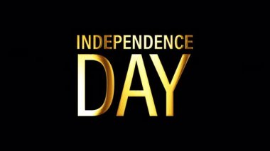 ÖZGÜRLÜK GÜN Altından ışık döngüsü animasyonlu altın metin. QuickTime Alpha Channel ProRes 4444 kullanılarak izole edilmiş 