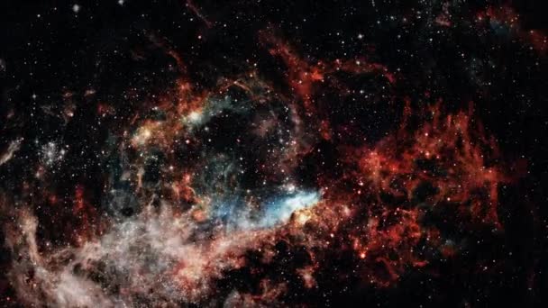 Absztrakt Zökkenőmentes Hurok Külső Tér Felfedezés Nebula Szikrázó Gázfelhő Világűrben — Stock videók