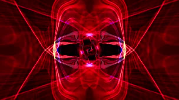 Dark Red Abstract Motion Wave Lines Seamless Loop Fractal Forms — Stock Video