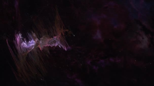 Pesawat Ruang Angkasa Terbang Oleh Nebula Alien Ruang Angkasa Nebula — Stok Video