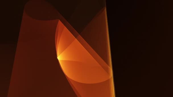 数字橙色波在黑色背景上弯曲几何形状的运动 3D渲染无缝循环网络和技术业务背景概念 明亮的现代技术Bg — 图库视频影像