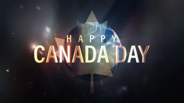 Happy Canada Day Cinematic Pozdrowienia Tytuł Koncepcja Tła Płynna Pętla — Wideo stockowe