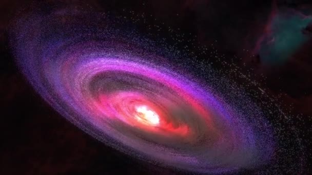 Volo Spaziale Volare Misteriosa Nebulosa Colorata Bagliore Nello Spazio Esplorazione — Video Stock