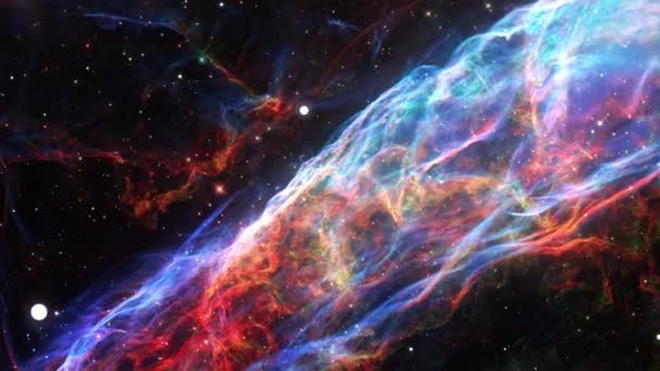 Sömlös Loop Rymdflygning Flyger Veil Nebula Eller Ngc 6960 Eller — Stockvideo