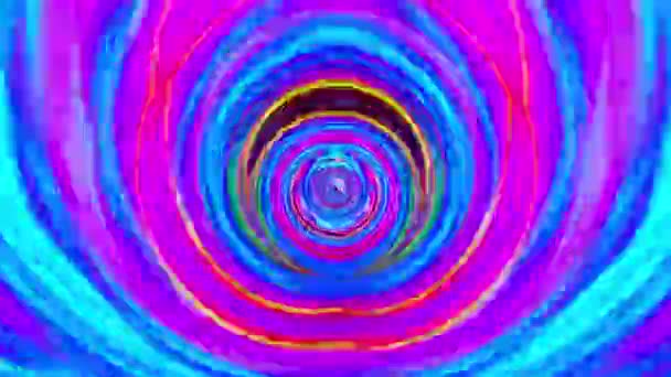 Tema Ciencia Ficción Abstracto Con Resplandor Simétrico Espiral Brillo Multicolor — Vídeos de Stock