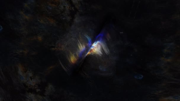 Exploração Espacial Abstrata Para Brilhante Nuvem Nebulosa Azul Não Identificada — Vídeo de Stock