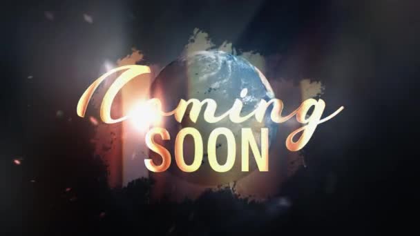 Coming Soon Cinematic Trailer Τίτλος Βρόχο Καθιστούν Αδιάλειπτη Βρόχο Φουτουριστικό — Αρχείο Βίντεο
