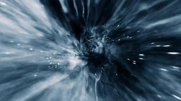 Abstract Vlucht Donkerblauwe Hyperruimte Tunnel Animatie Loop Sci Reizend Een — Stockvideo