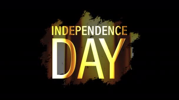 Золотой Текстовый Значок Независимость Деня Анимацией Золотым Светом Иллюстрация Изолированного — стоковое видео