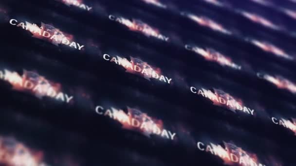 Mutlu Kanada Günü Sinema Sancak Arkaplanı Konsepti Renklendirme Kusursuz Döngü — Stok video