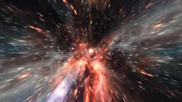 Abstracte Hyperruimte Tunnel Door Ruimte Tijd Vortex Loop Sci Interstellaire — Stockvideo