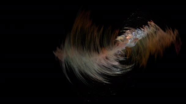 3D描述了外太空发光的神秘气体云星云转变为黑色背景的旋转螺旋星云 向变化中的星云进行深空探索飞行 — 图库视频影像