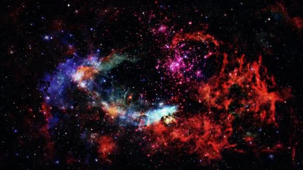 Seamless Loop Exploração Espacial Colorida Mistério Flickering Brilhante Nuvem Nebulosa — Vídeo de Stock