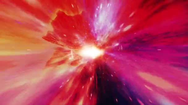 Абстрактный Красочный Гиперпространственный Туннель Через Временной Вихрь Loop Sci Межзвездное — стоковое видео
