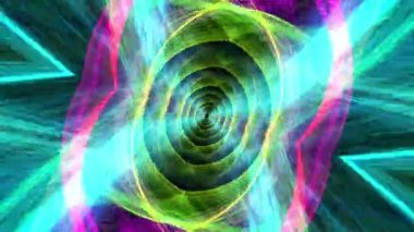 Soyut renkli hipnotik tel örgülü ağ tüneli. 4K 3d fütüristik parlak kablo hatları dikişsiz dalgalı arka plan. DJ VJ Loop sahne arkası için soyut teknoloji fütüristik modern tasarım.