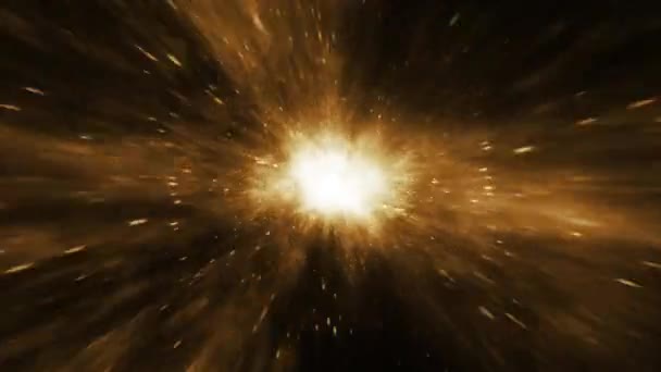 Hyperespace vitesse de la lumière vol spatial à travers l'espace-temps vortex espace-temps brillant vortex. 4K 3D Loop coloré Sci-Fi interstellaire espace Voyage concept d'arrière-plan. Résumé Science Fiction starburst tunnel.