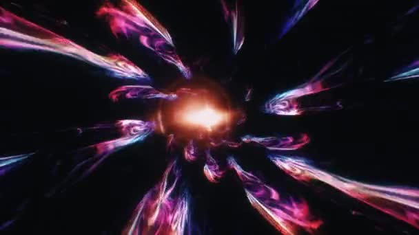 Abstract Lus Center Flare Light Met Kleurrijke Magische Energie Licht — Stockvideo