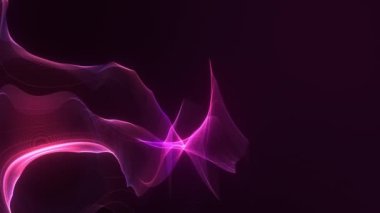Üç boyutlu soyut pembe pembe dalgalı çizgiler tel örgülü dalga formu. Kusursuz döngü animasyonu. Bilimkurgu, bilim, teknoloji ve fütüristik arkaplan için kopyalama alanı olan güzel bir 4K hareketi.
